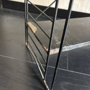 Vintage 1950 shelf taken on design legs by A. Dekker, black - 84 x 25 cm