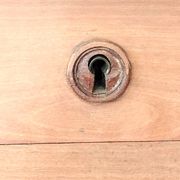 Bureau ancien à double tiroir, pieds gainés, XIXème