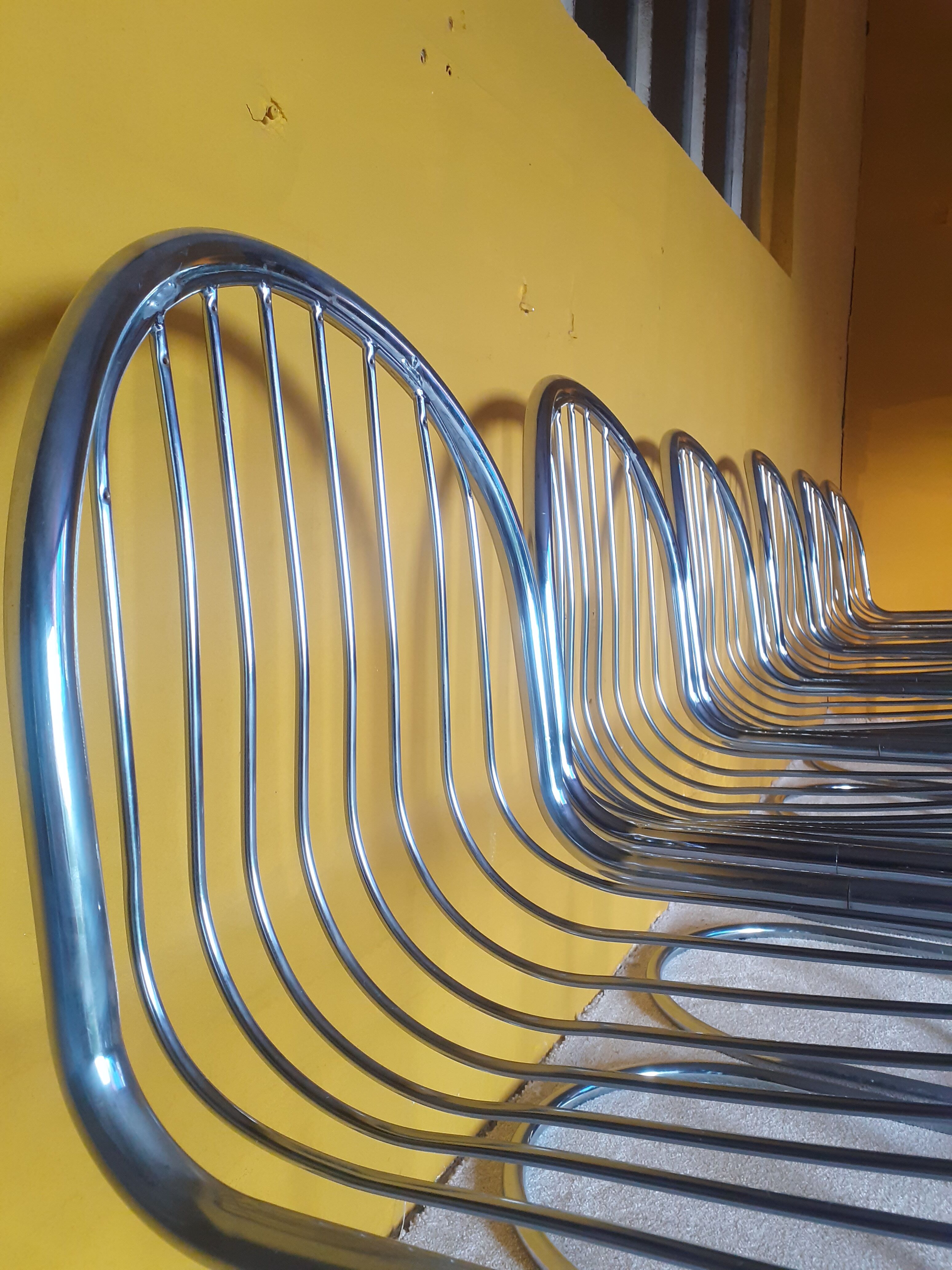 6 designer wired chairs vintage 1970