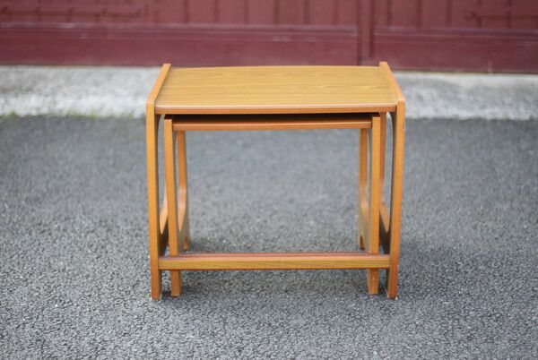 Paire de table gigogne bois scandinave style, table basse, table de chevet