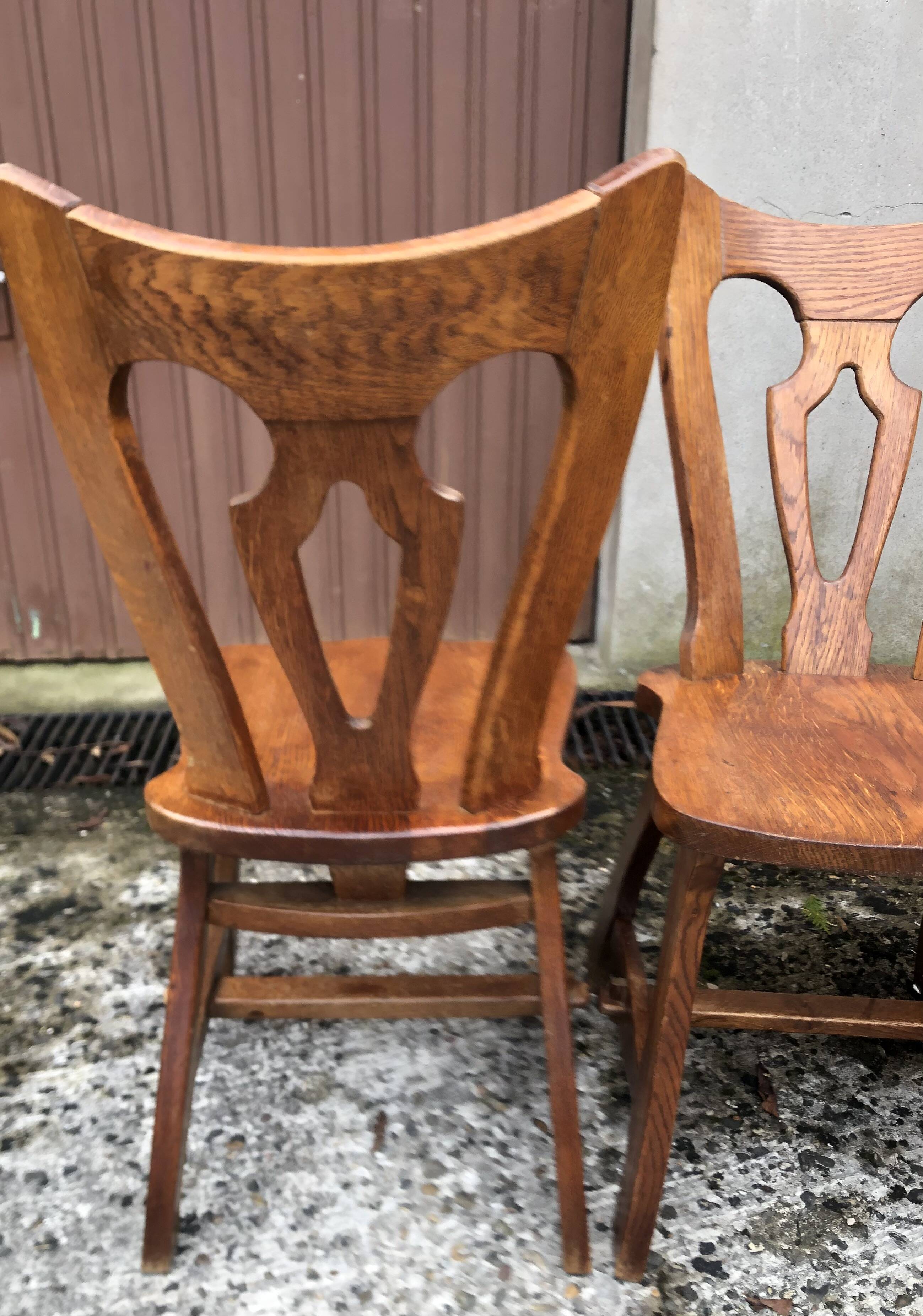 Vintage Brutalist Alsatian Bistro Chairs