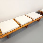 Pair of vintage  Perriand style  pine benches