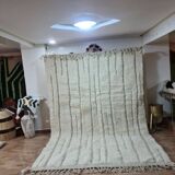 Beni Ouaren Modern White Rug with Vertical Stripes 300x200 cm