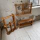 Trio d'étagères constructivistes en pin style Regain