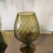 Vase tulipe vintage verre ambré