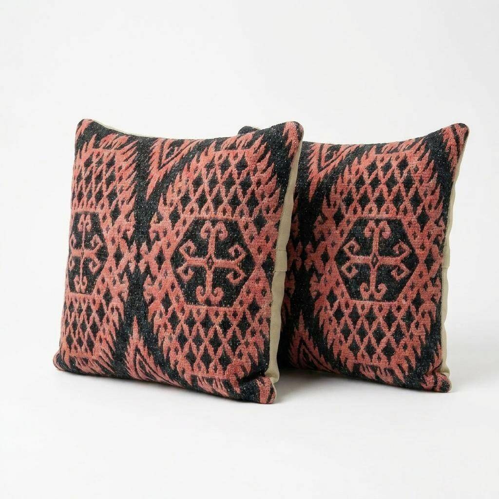 Set of 2 vintage kilim cushion covers 38x41 cm