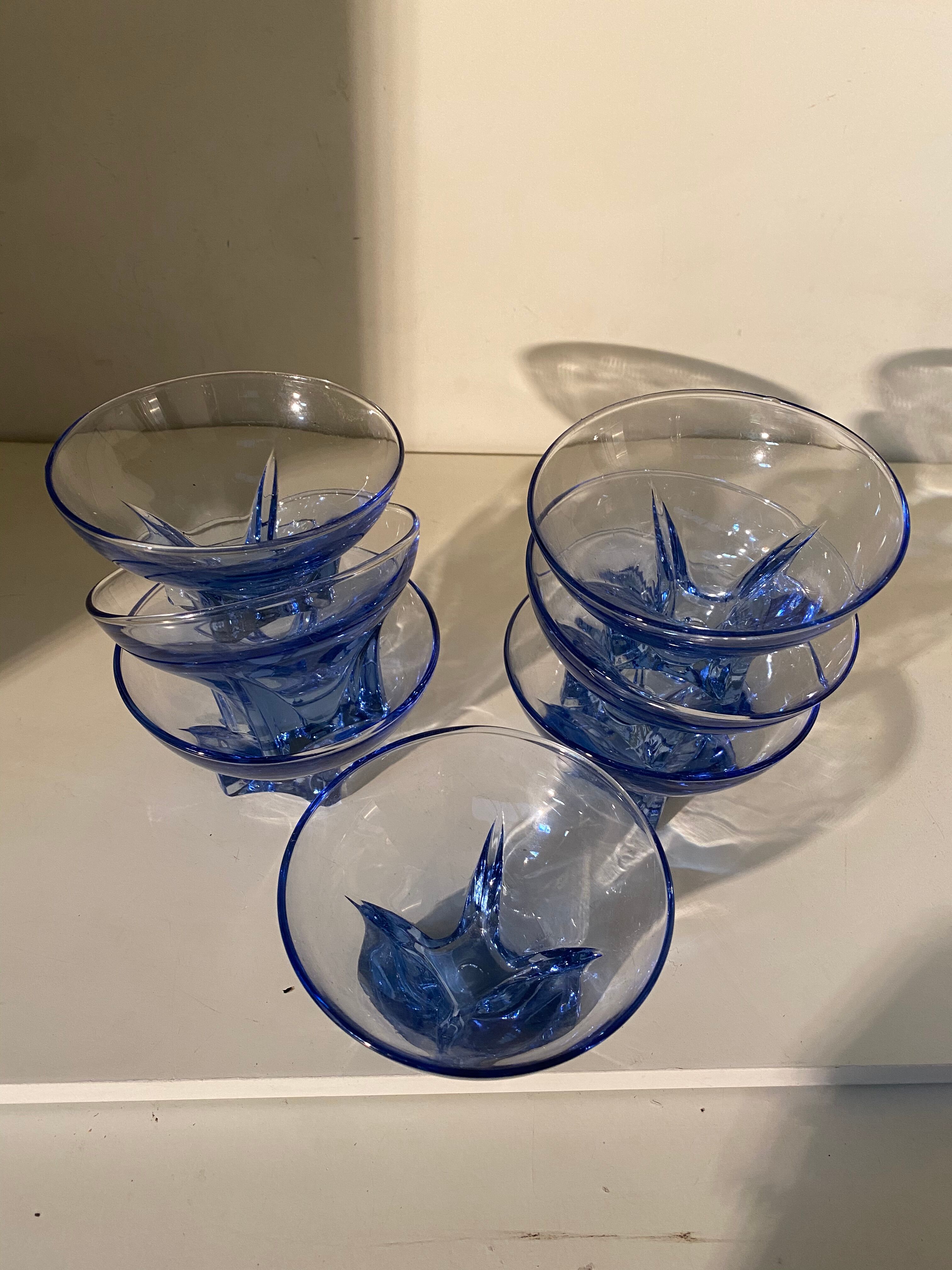 Blue glass cups
