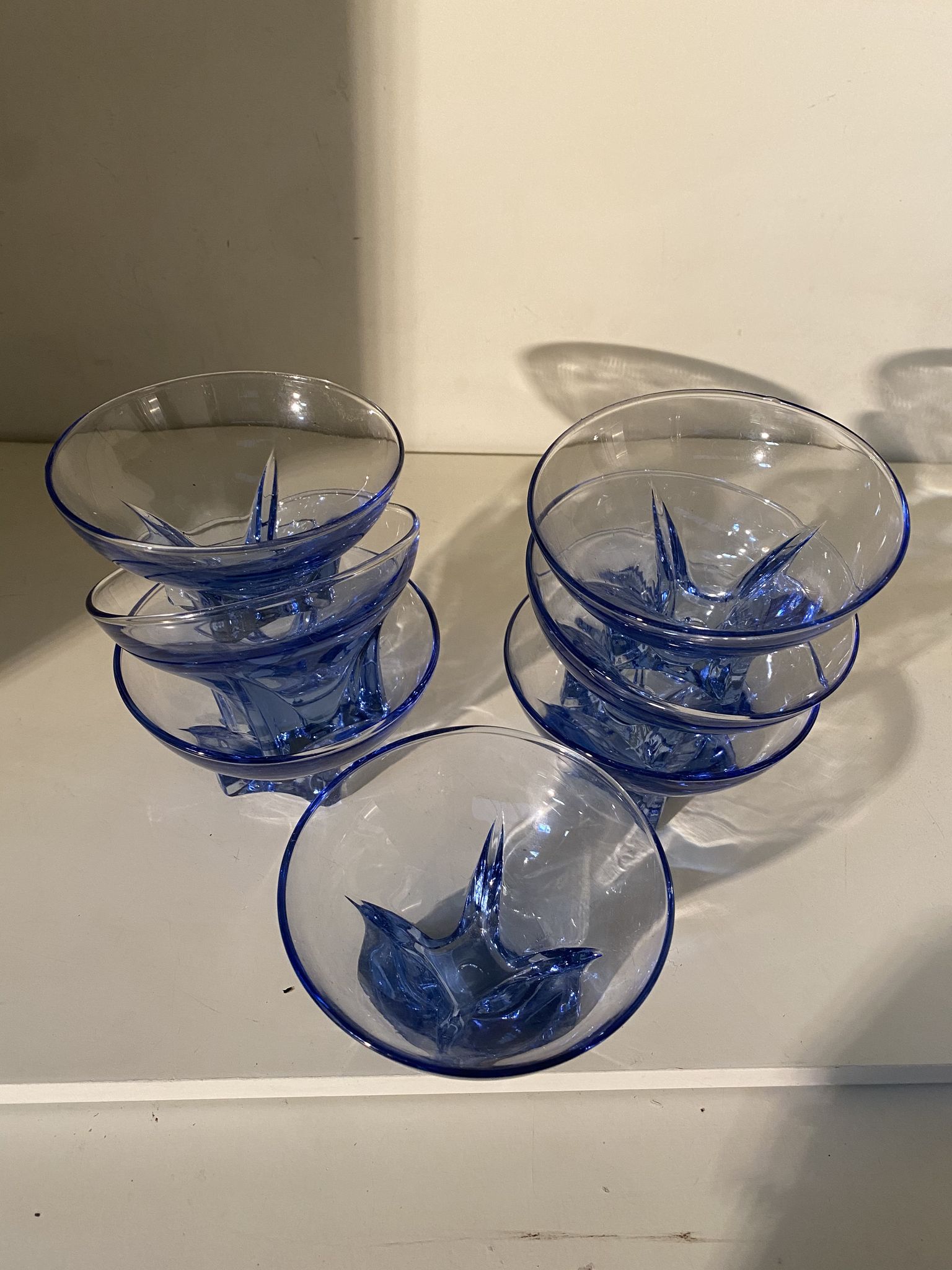 Blue glass cups