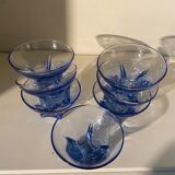 Coupes en verre bleu