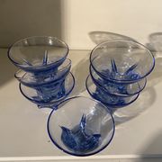 Blue glass cups