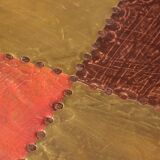 Console en cuivre et hêtre teinté Lorenzo Burchiellaro, Italie, années 1960