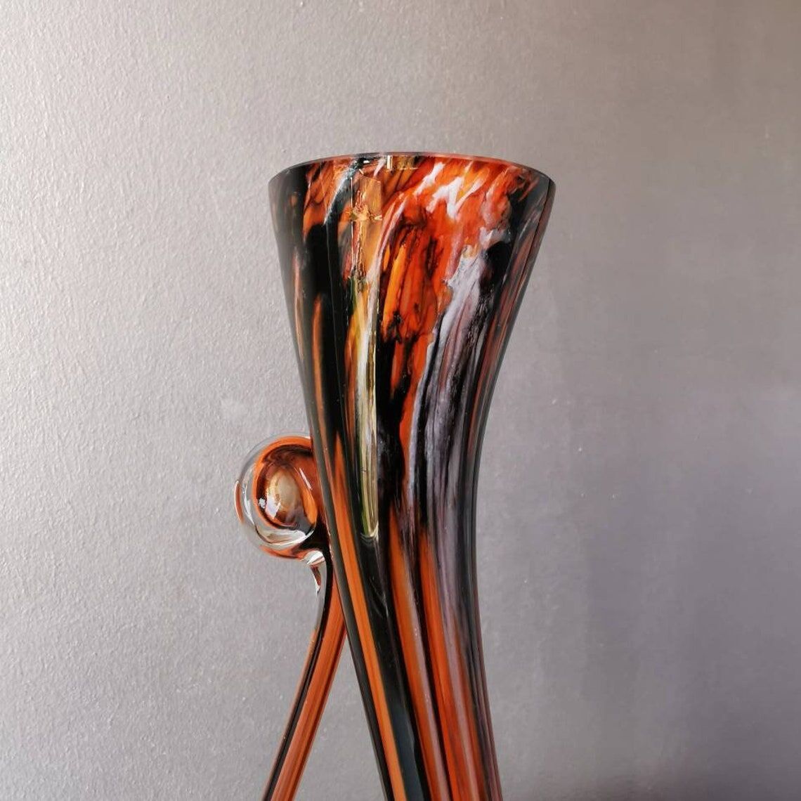 Vintage glass vase 70s