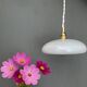 Vintage lampshade pendant light in blue opaline
