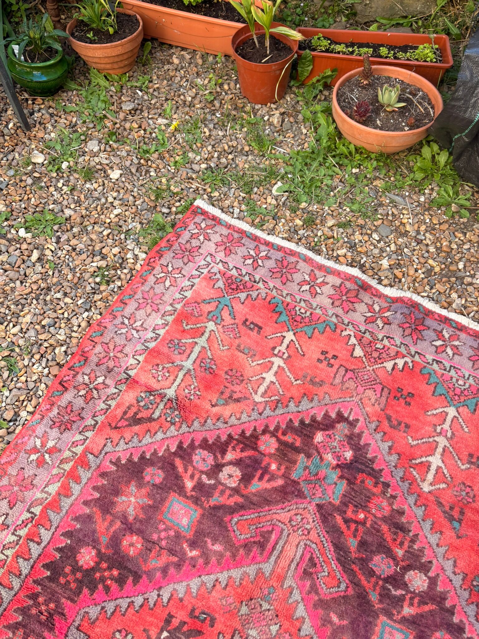 Persian Carpet Main Wool Shiraz Hamadan Iran Origin Boho Chic 209x130