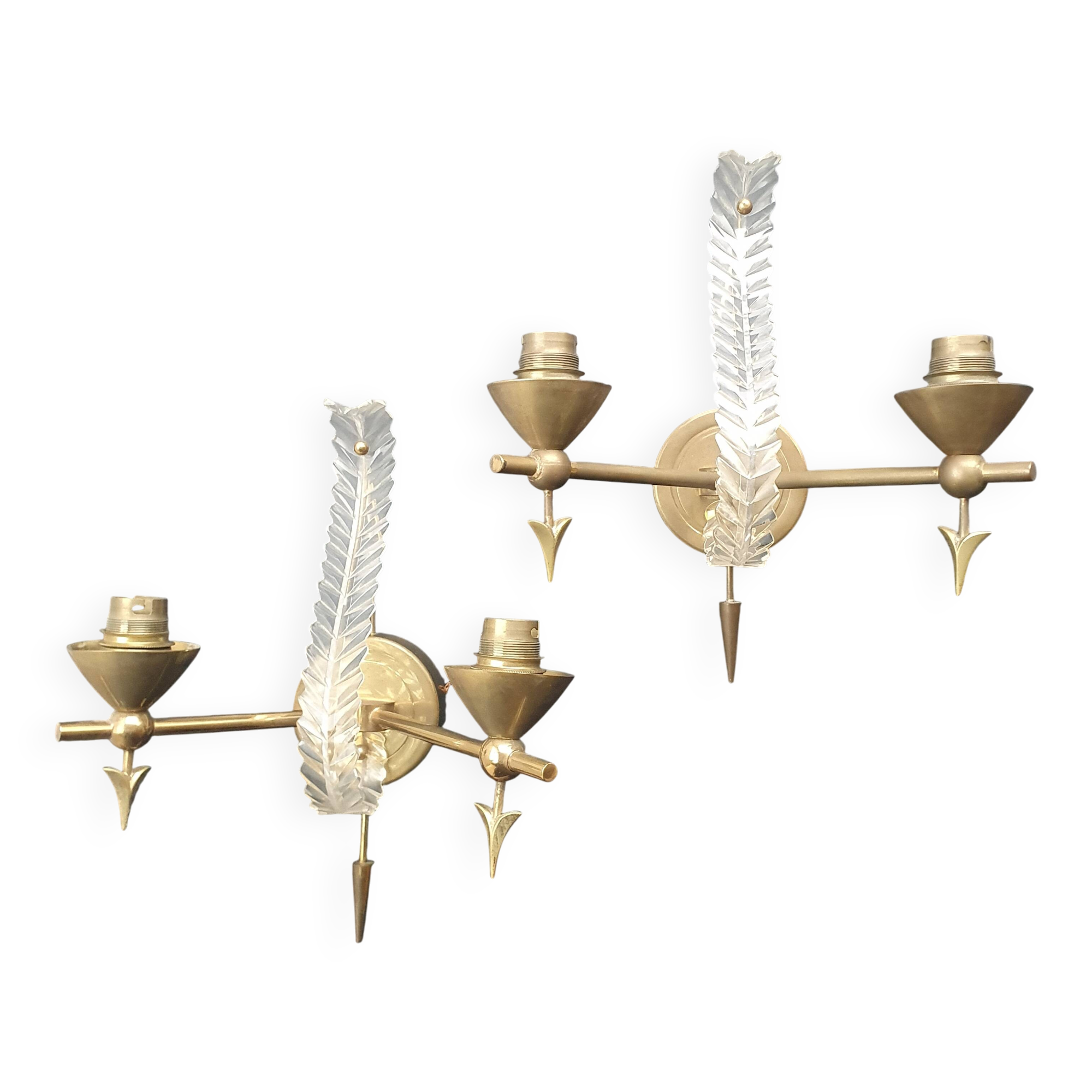Pair of antique Art Deco wall sconces