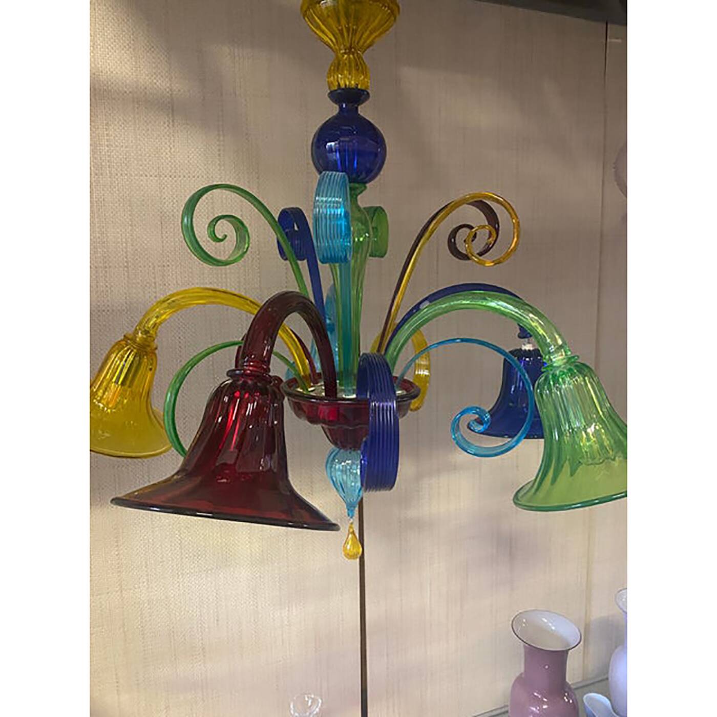 Murano Multicolors Glass Chandelier Random Colors 5 Arms
