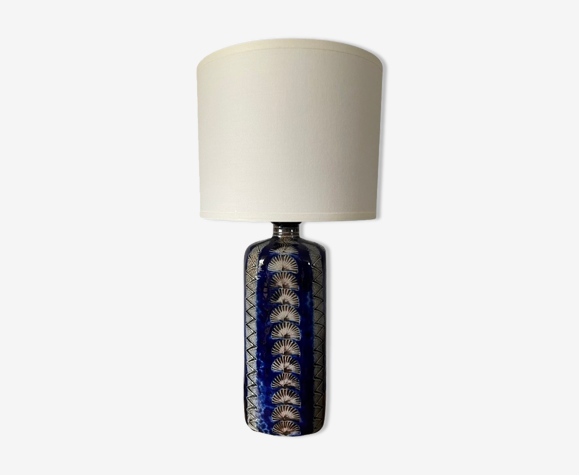 Lampe en grès bleu électrifiée à neuf