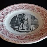 Talking plate with theme Gien N° 1 late nineteenth