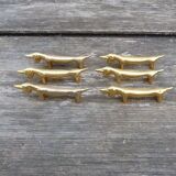 Set of 6 door golden Teckels knives in fine gold