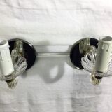 Pair of glass and mirror sconces