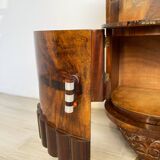 Table de chevet unique en noyer de style Art déco italien, années 1930.