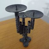 Brutalist Iron Candleholder, 1960s