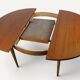 Round extendable dining table in teak – 1960s