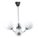 Vintage italian chrome and opaline chandelier, 70s