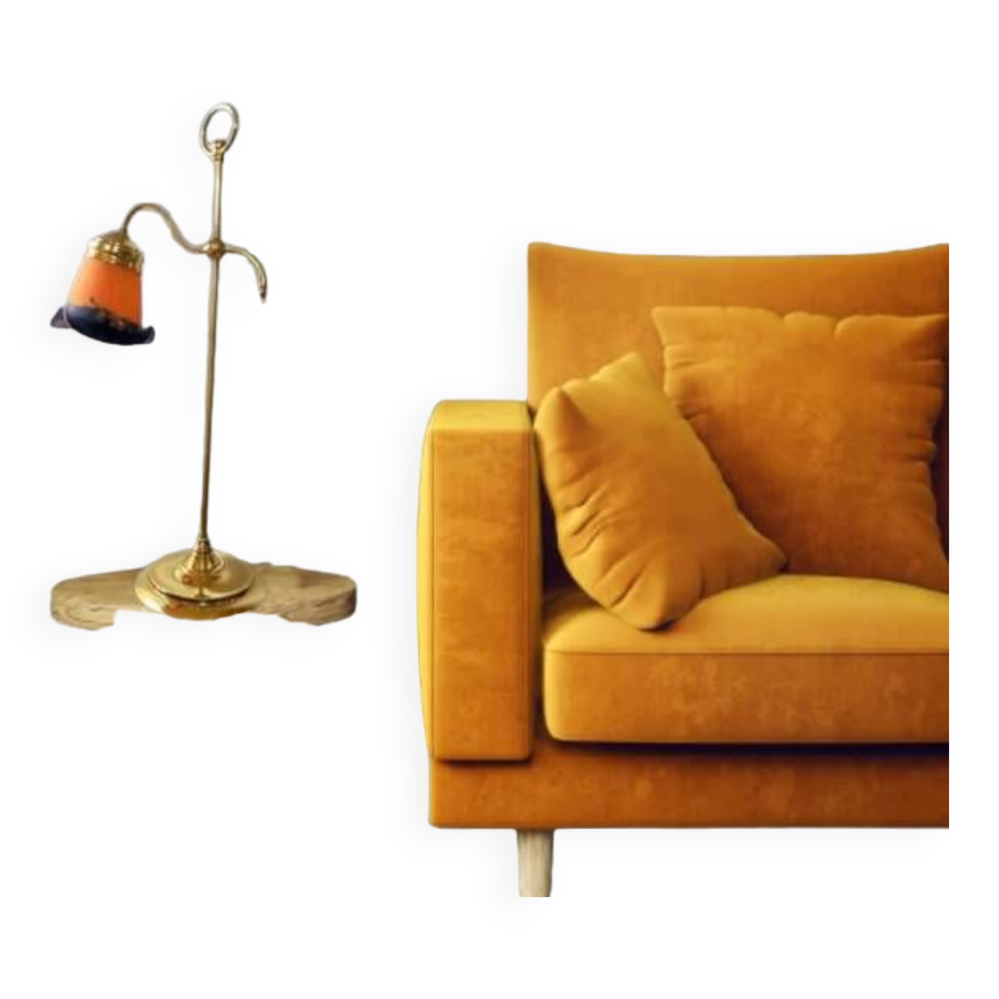 Italian Brass and Glass Table Lamp, Vintage Lighting, Mid Century Modern Decor,