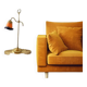 Italian Brass and Glass Table Lamp, Vintage Lighting, Mid Century Modern Decor,