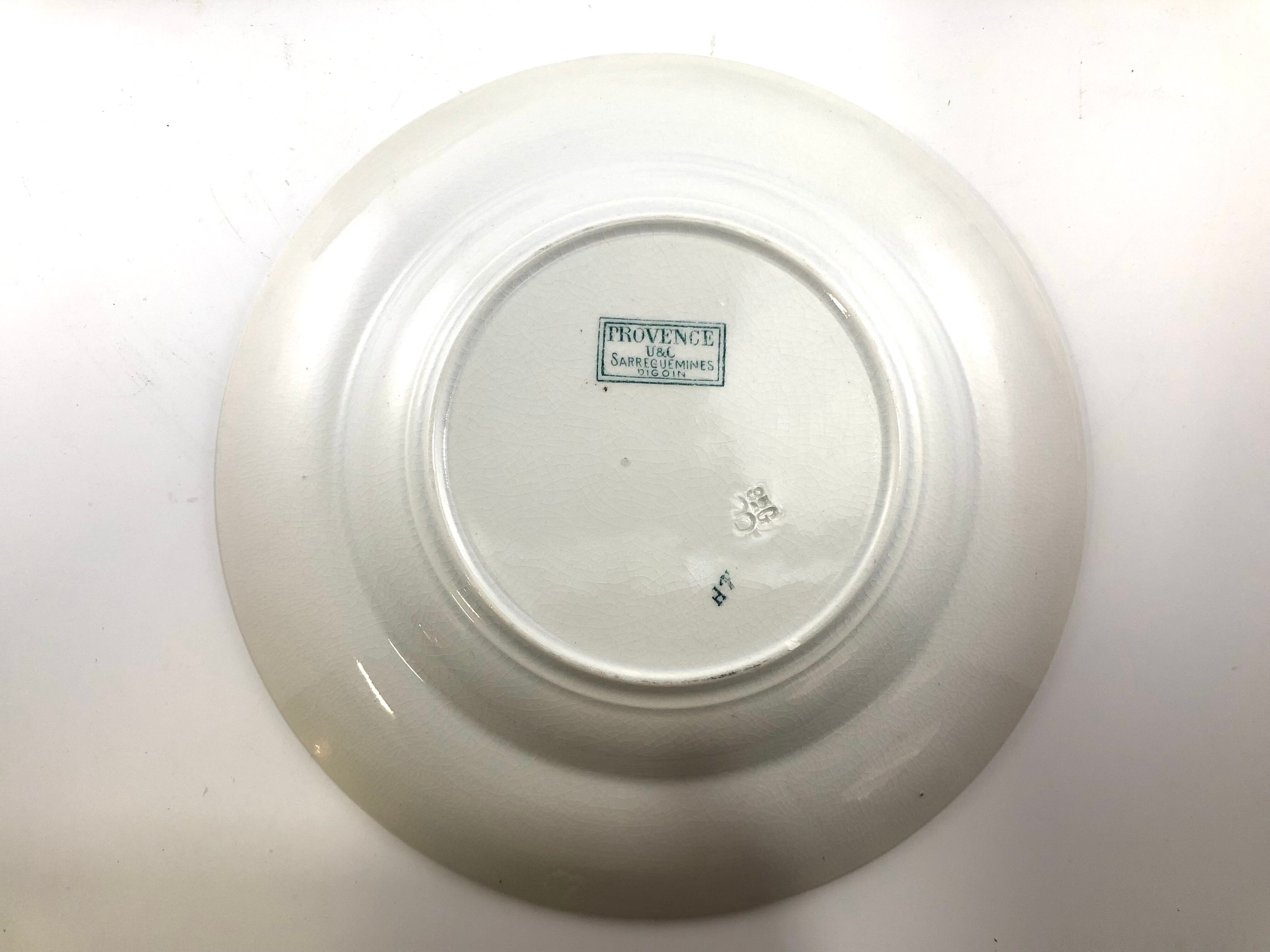 4 hollow plates Sarreguemines Digoin model Provence