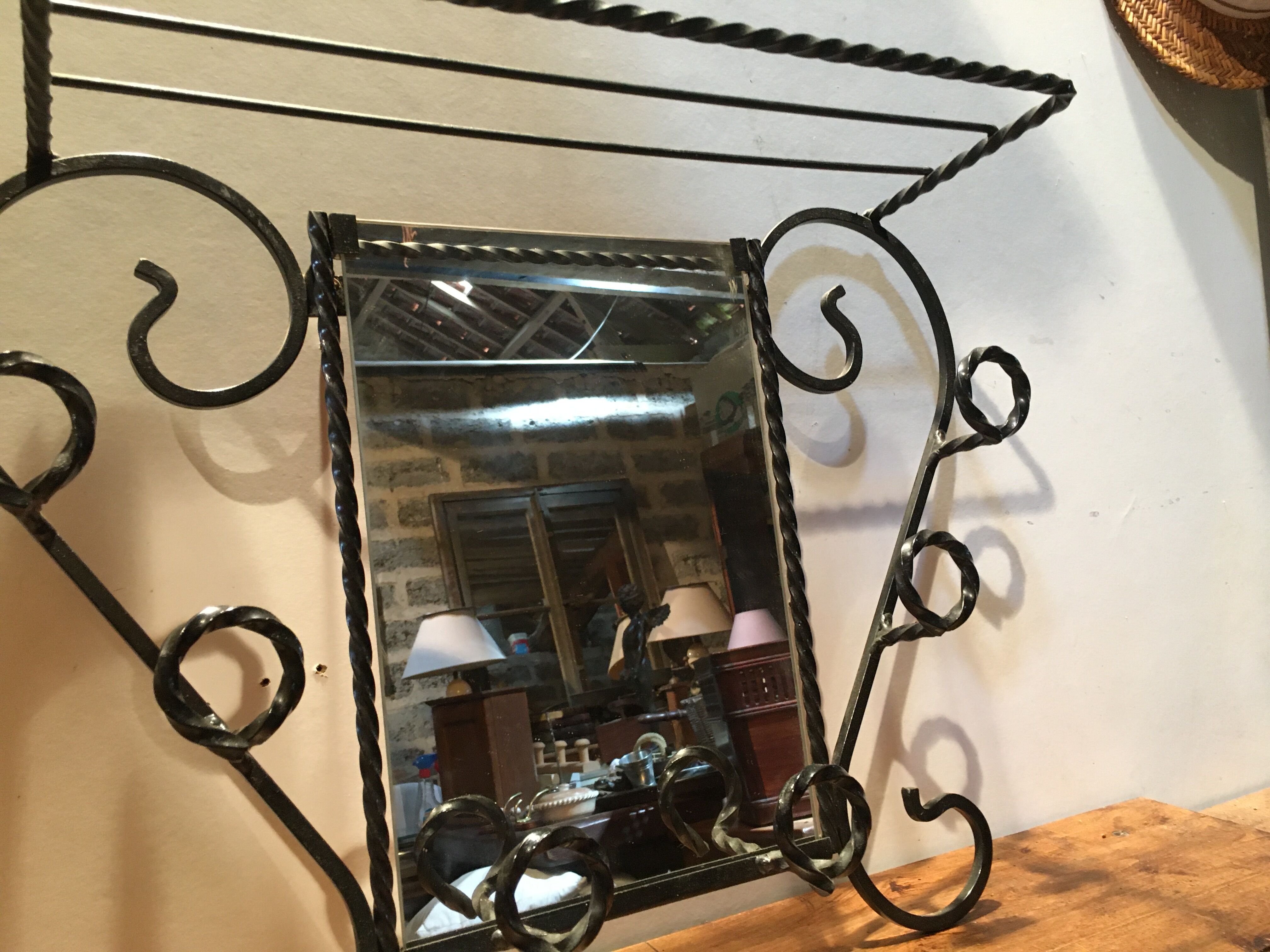 Metal coat/hat and mirror