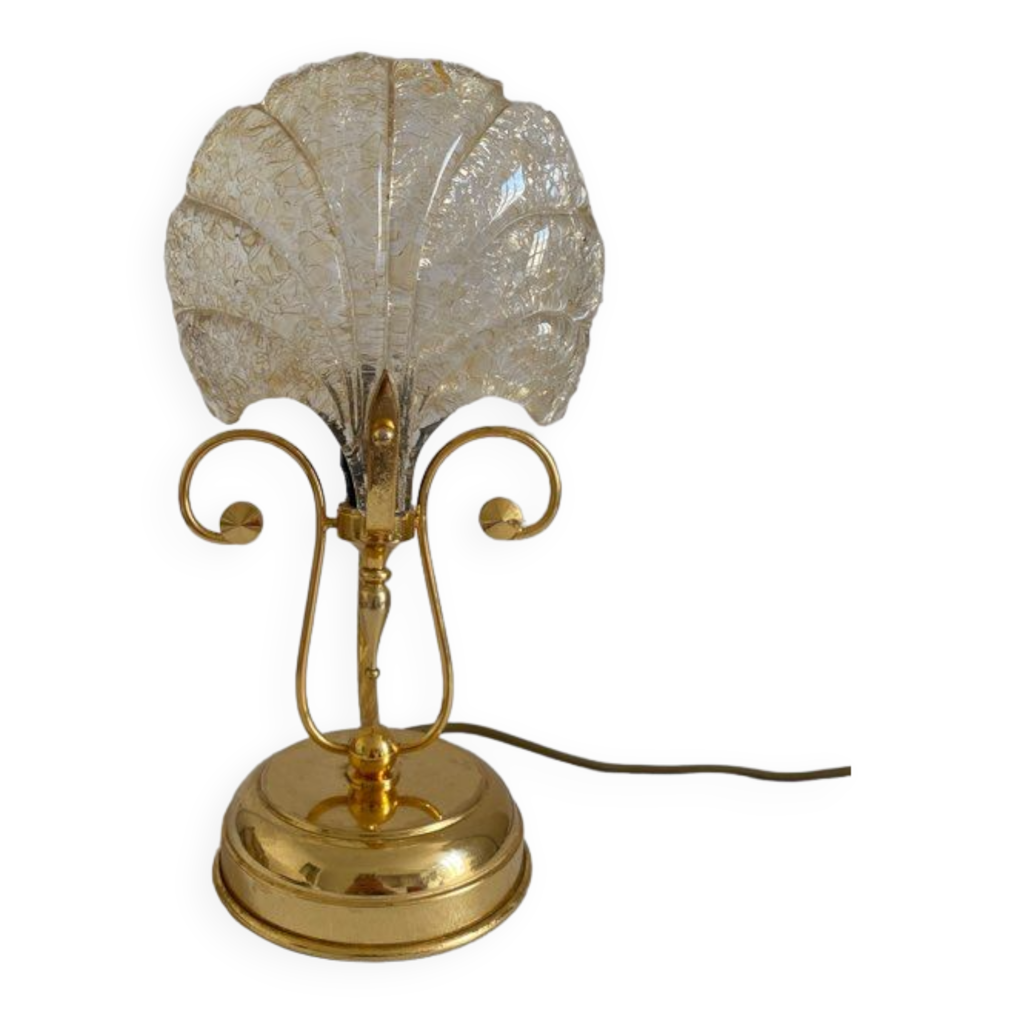 Glass bedside lamp with petal pattern, 50s