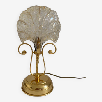 Glass bedside lamp with petal pattern, 50s