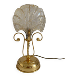 Glass bedside lamp with petal pattern, 50s