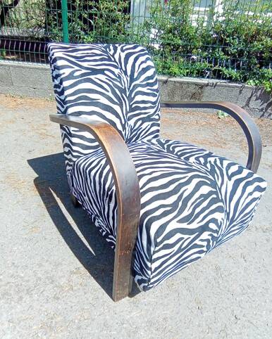 1950s armchair in zebra fabric