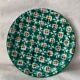 Green and red enamelled ceramic plate Robert Picault Vallauris 1960