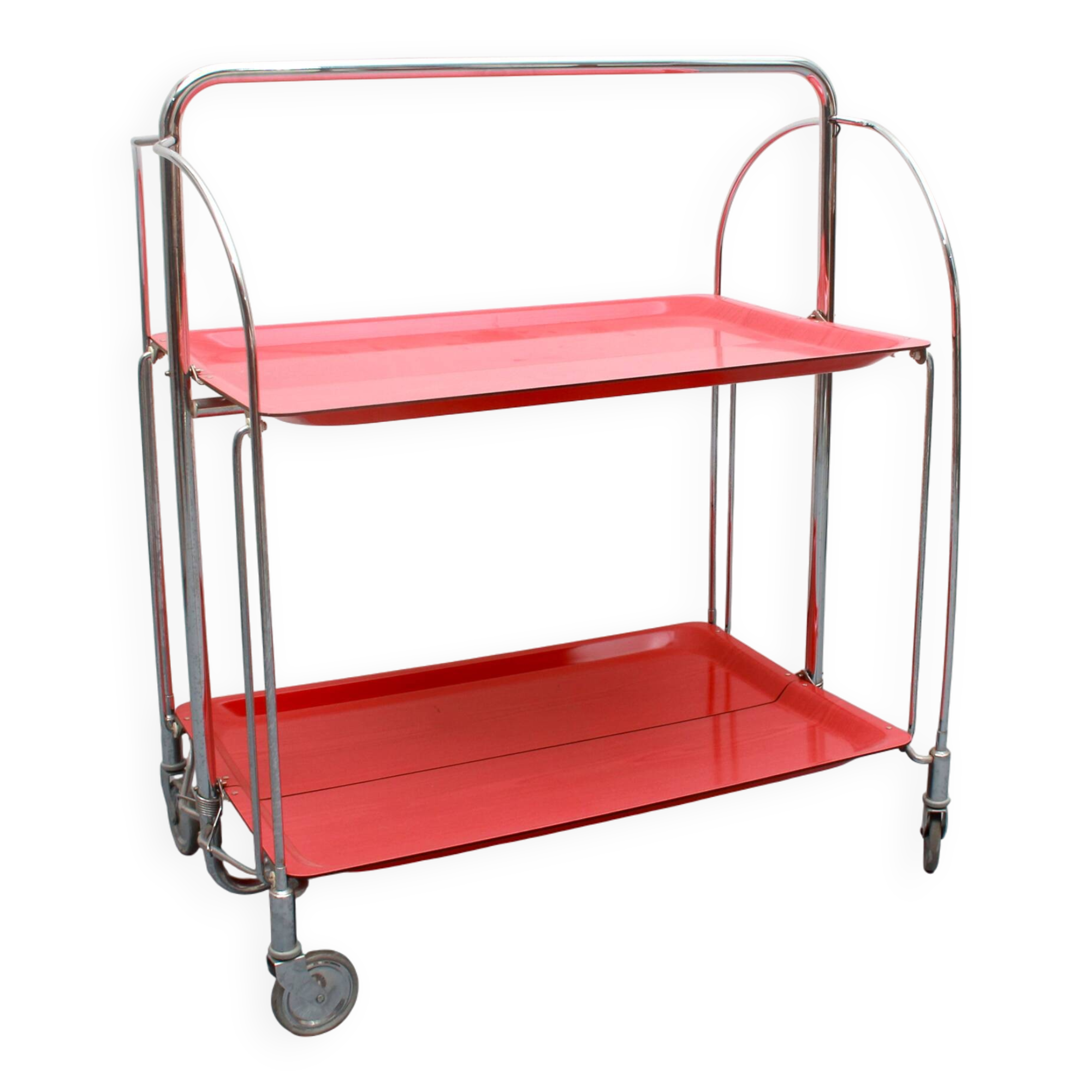 1970s trolley Dinett in red orange