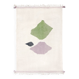 Ecru Moroccan Berber kilim with colorful patterns, 3.10x1.92m