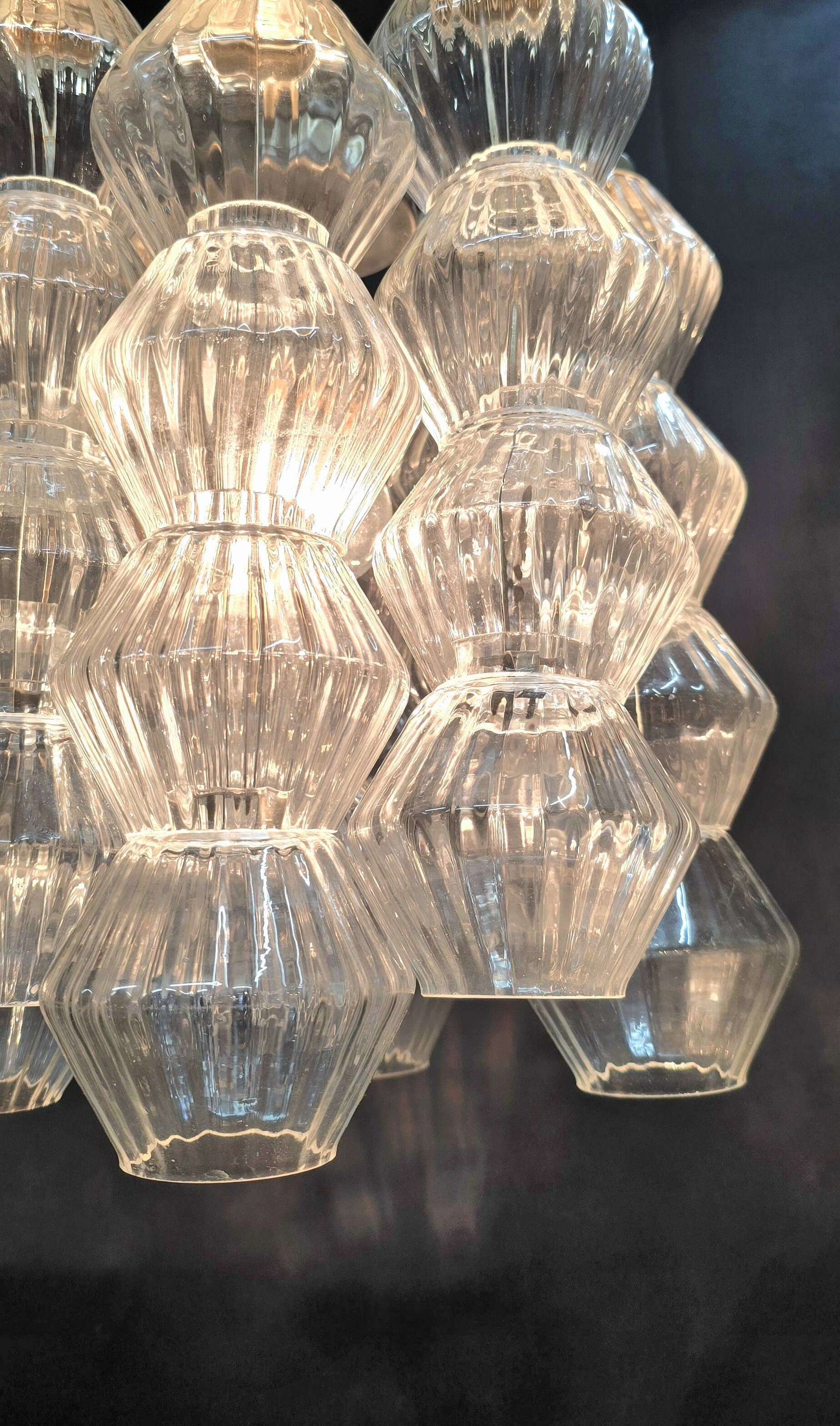 Vintage chandelier by Carlo Scarpa for Venini Murano in blown glass – Italy