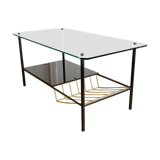 Glass and metal coffee table 1960s