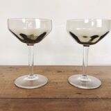 2 glasses of smoked glass champagne