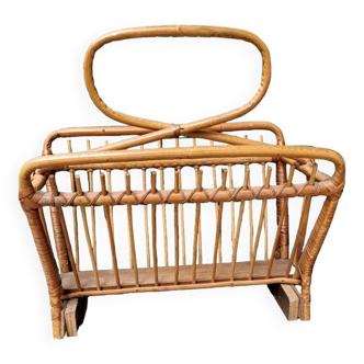 Rattan magazine rack
