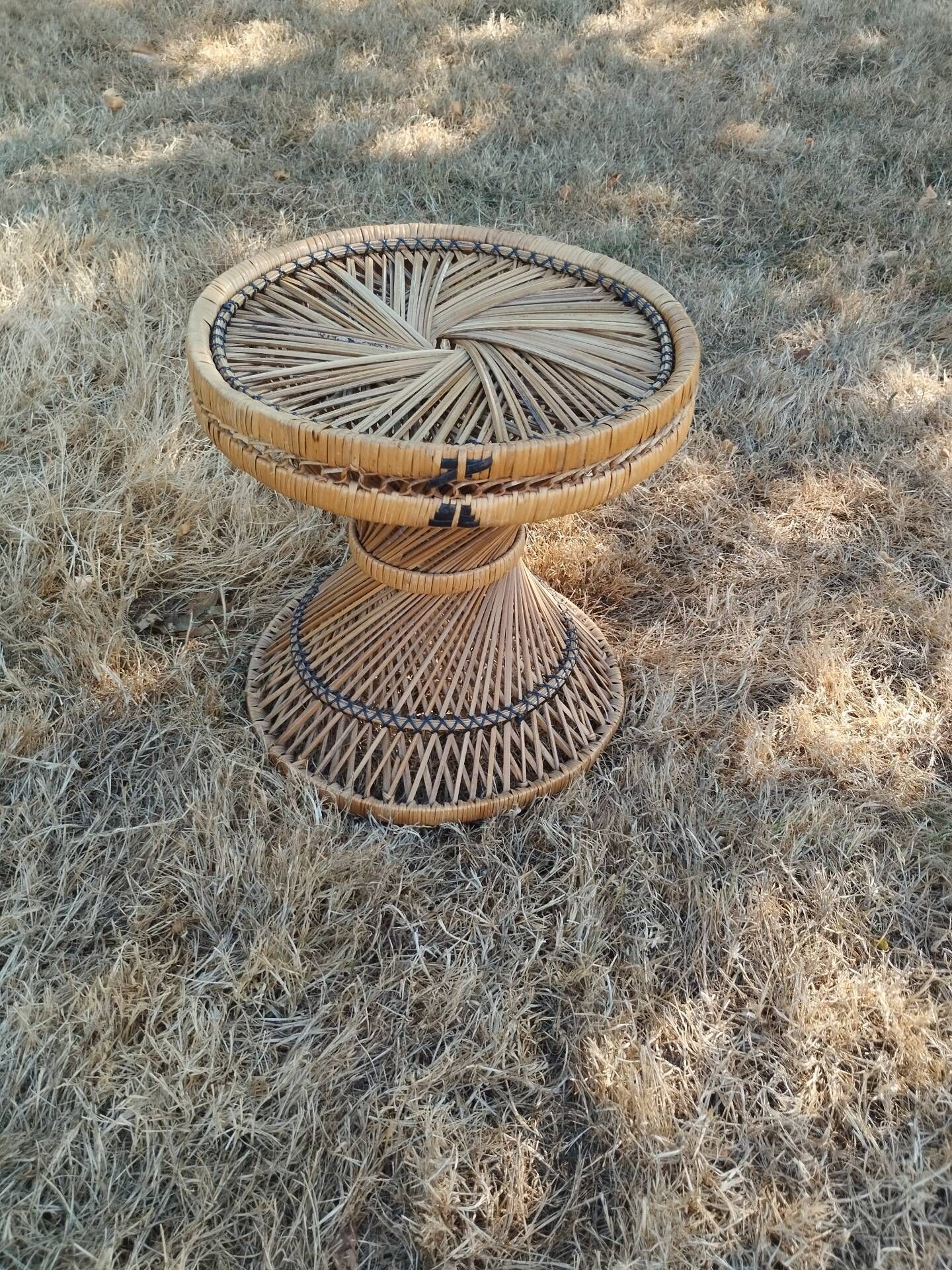 Vintage antique rattan wicker chair armchair