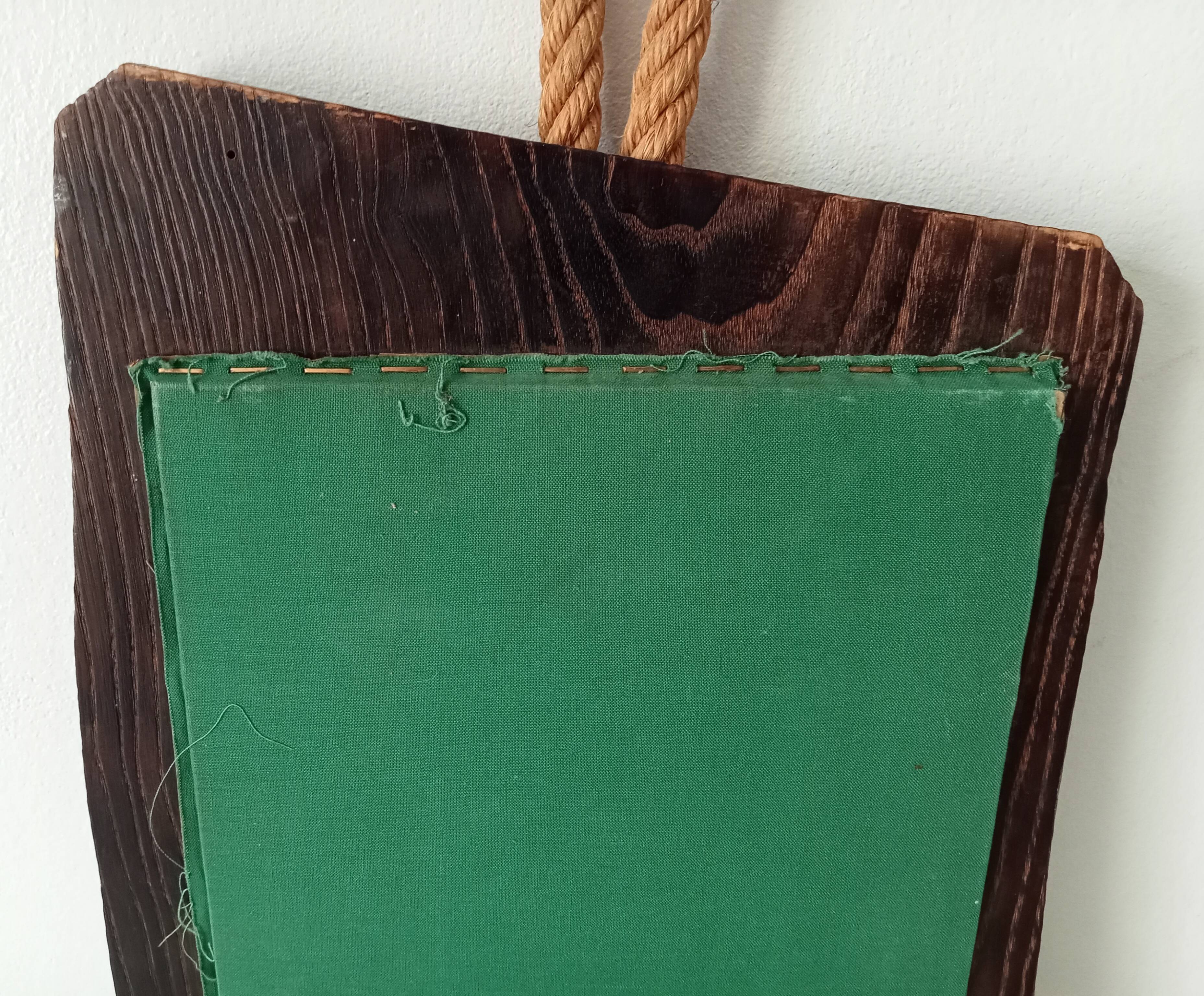 Brutalist antique mirror in solid wood from the 1950s/60s.