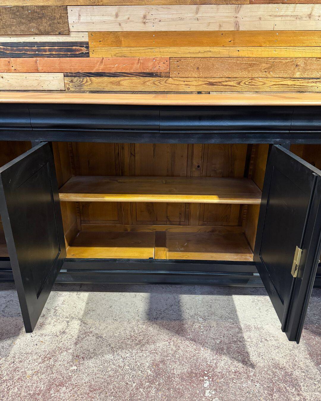 Enfilade with 4 doors in solid cherry wood - Louis-Philippe style