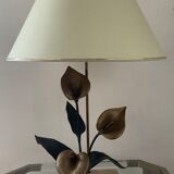 Vintage lamp in travertine and bronze 70s
