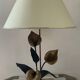 Vintage lamp in travertine and bronze 70s