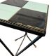 Vintage side table/plant table in mint blue and black ceramic