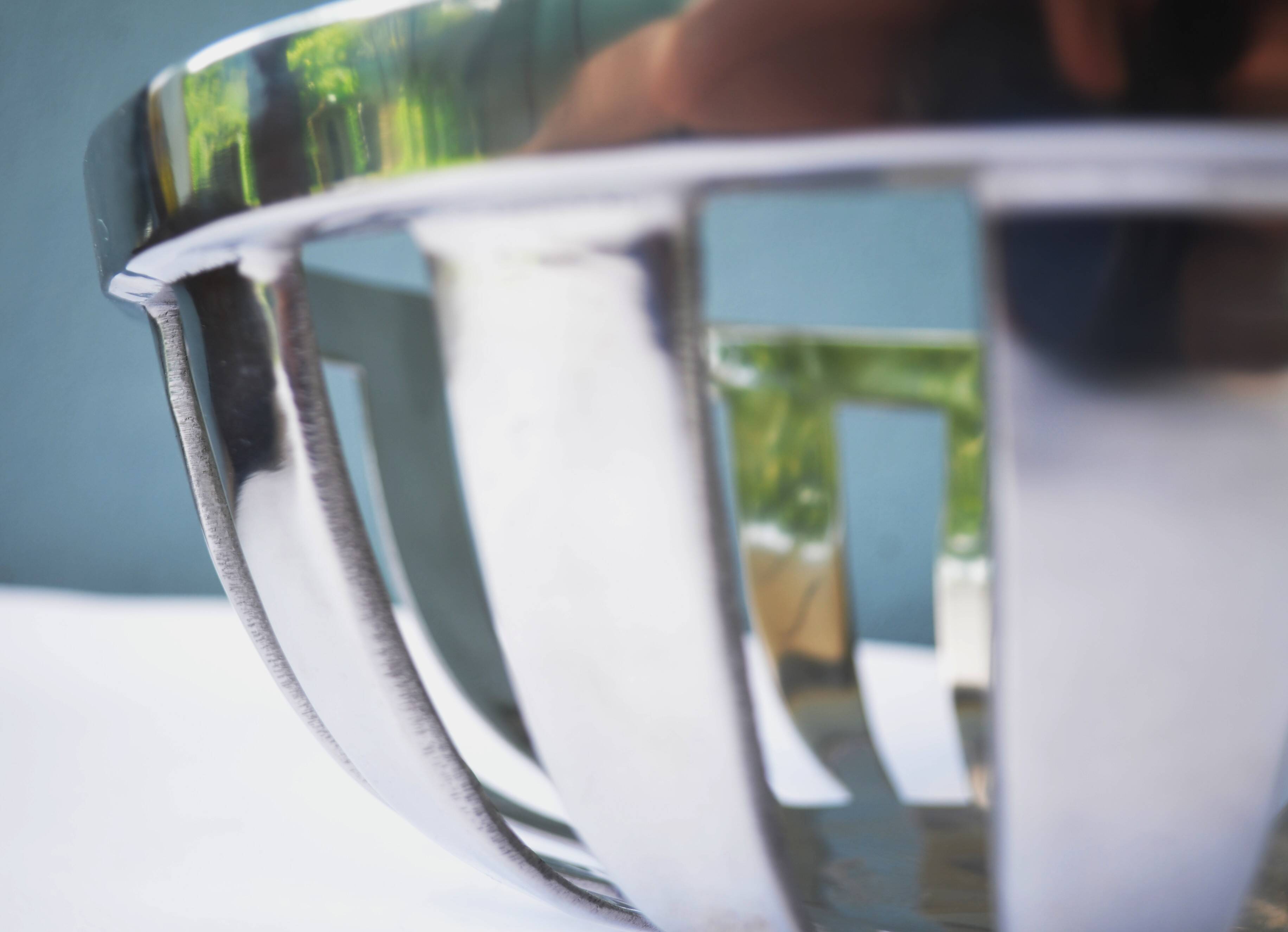 Mid Century Modernist Chrome Basket Centerpiece Bowl